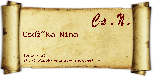 Csóka Nina névjegykártya